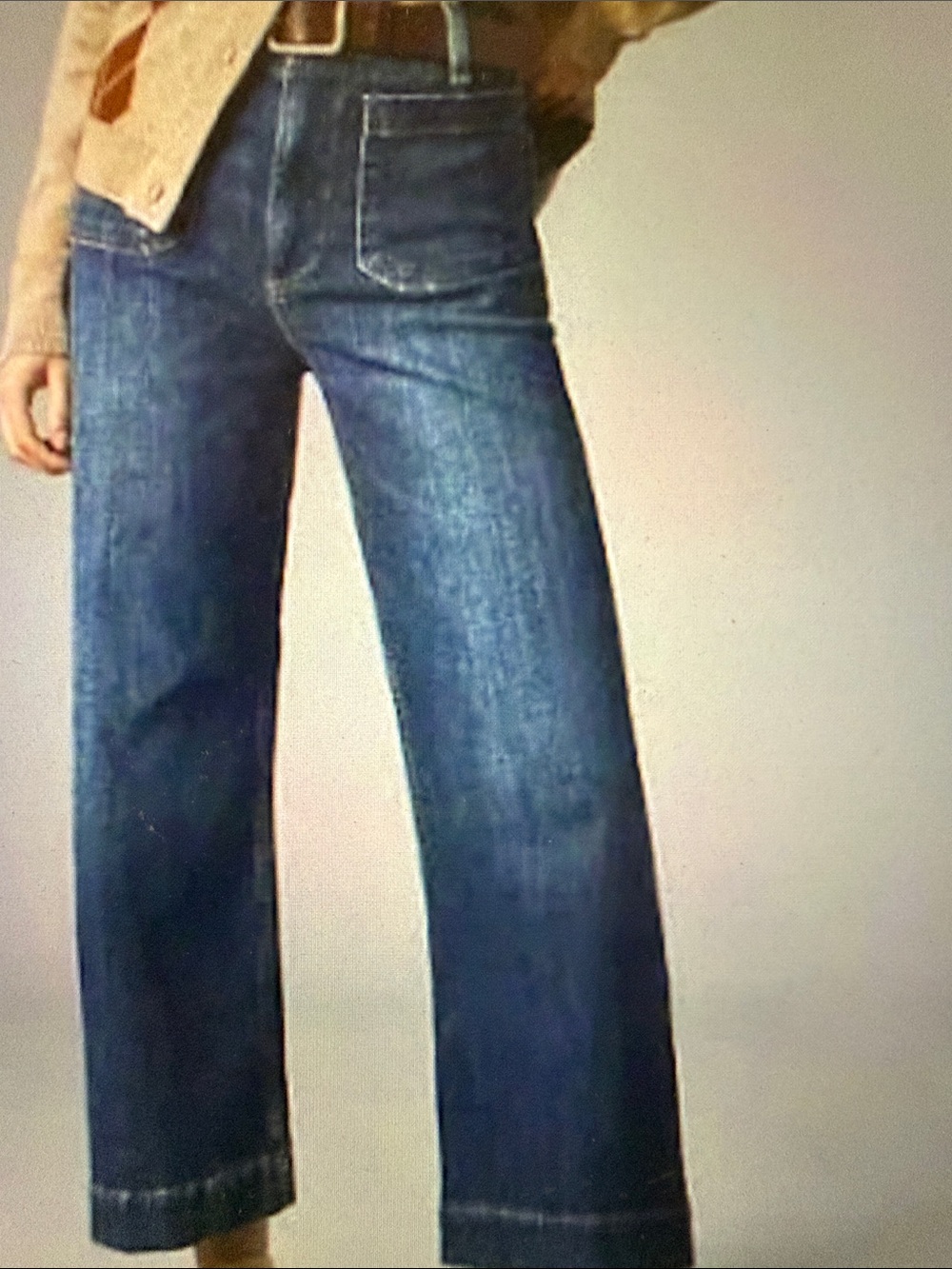 Maeve Wide-Leg High-Rise Jeans in Deep Blue
